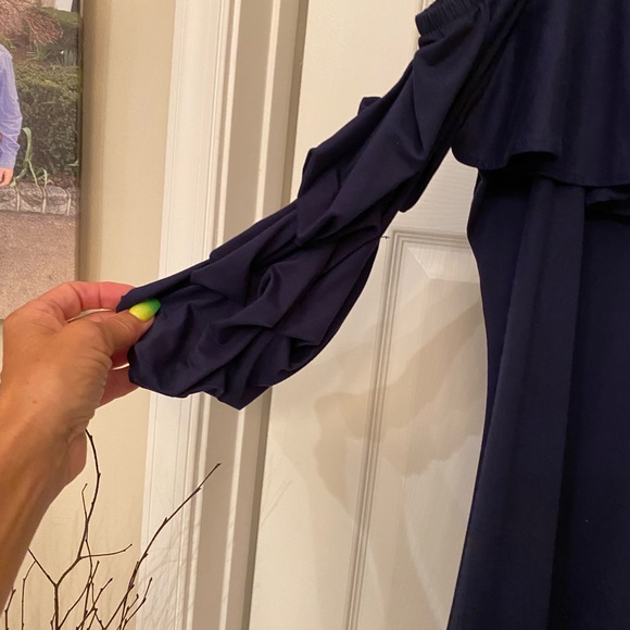 Yana k rayon/spandex blue Tunic top large - Picture 6 of 6